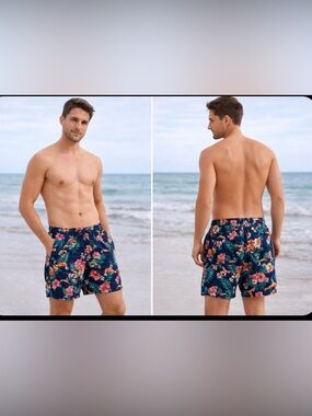 Guinness Tropical Print Swim Trunks Toucan Beer Shorts Size M NWT